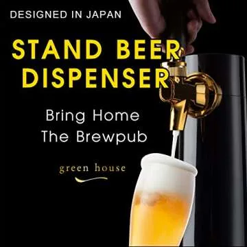 GREEN HOUSE: Draft Pour Beer Dispenser & Ultra Fine Foam Maker - Mini Kegerator for Home. Draft Pour and Ultra Fine Foam covering top makes your regular beer taste delicious and keep longer.