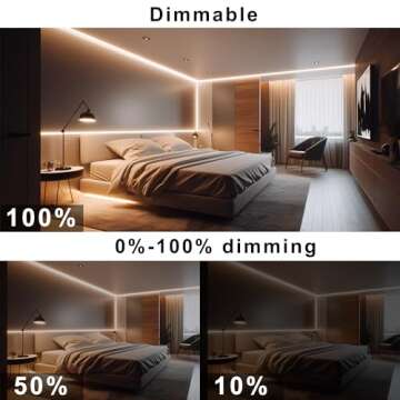 Dimmable COB LED Strip Lights - 32.8ft Warm White Glow
