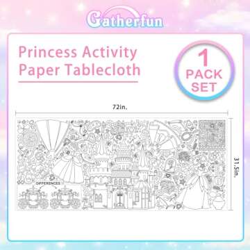 Gatherfun Princess Party Giant Coloring Poster - 31.5X 72 Inches - Versatile Classroom Wall Décor &...