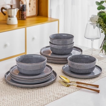 AmorArc Stoneware Dinnerware Set Durable Elegant Microwave Safe