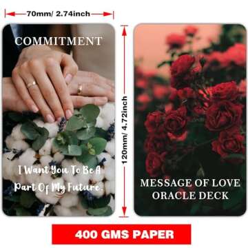 DPEHAKMK Message of Love Oracle Cards, Oracle Cards for Beginners, Including Love, Romance, Twin Flame, Soulmate Messages