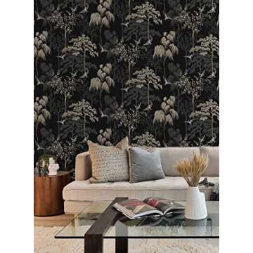 NextWall Bird Garden Peel and Stick Wallpaper - Elegant Transformation for Any Room