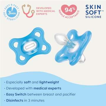 MAM Comfort Pacifiers, Newborn Pacifiers, 2 Count (Pack of 1) MAM Pacifiers 3-12 Months, Best Pacifi...