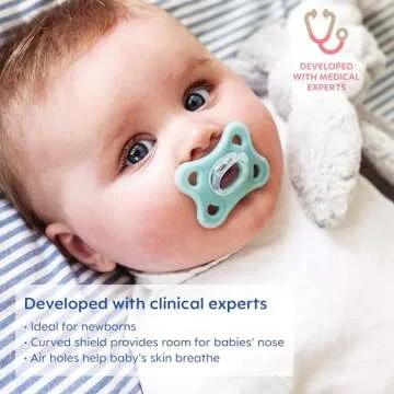 MAM Comfort Pacifiers, Newborn Pacifiers, 2 Count (Pack of 1) MAM Pacifiers 3-12 Months, Best Pacifier for Breastfed Babies, Boy Silicone Pacifier