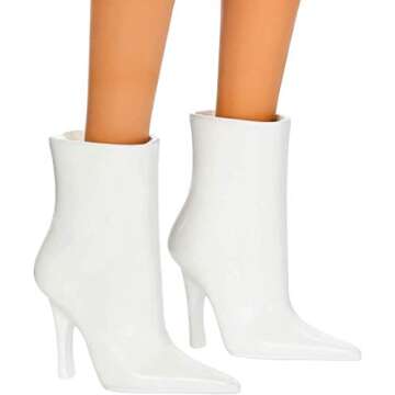 Barbie Fashionistas Doll #150 with No-Hair Look Wearing Pink Floral Dress, White Booties & Earrings, Toy for Kids 3 to 8 Years Old