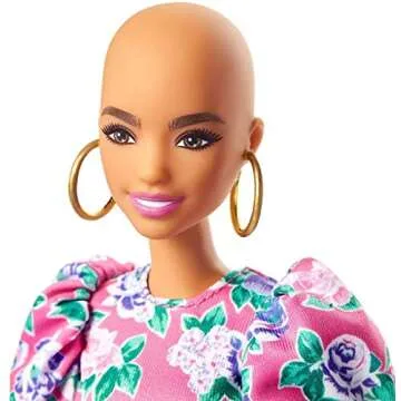 Barbie Fashionistas Doll #150 No-Hair Look Pink Dress