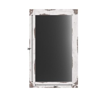 Patton Wall Decor Distressed White Reclaimed Wood Mirror