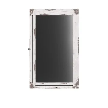 Patton Wall Decor Distressed White Reclaimed Wood Mirror