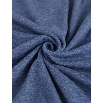 Alizeal Mens Classic Henley Shirts Casual Solid Short Sleeve Wooden Button Cotton T-Shirt, Steel Blue-M