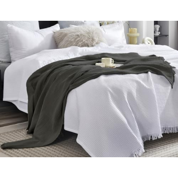 KyraHome Muslin Throw Blanket - Soft, Lightweight Comfort