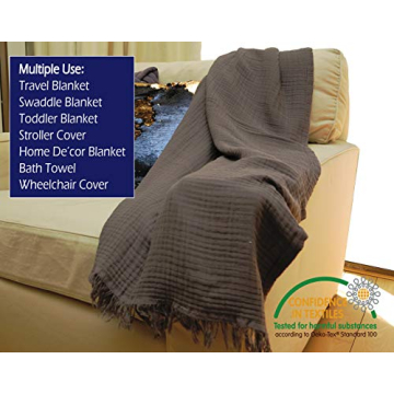 KyraHome Muslin Throw Blanket - Soft, Lightweight Comfort