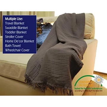KyraHome Muslin Throw Blanket - Soft, Lightweight Comfort