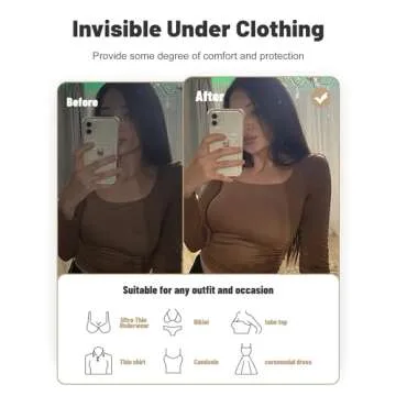 GEWIMO Nipple Covers for Women, 4 Pairs Sticky Adhesive Bras Silicone Nipple Pasties No Show Reusable Breast Petals