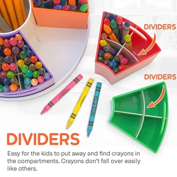 Crayon Organizer Rotating Kids Art Supplies Storage Caddy