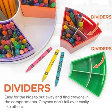 Crayon Organizer Rotating Kids Art Supplies Storage Caddy