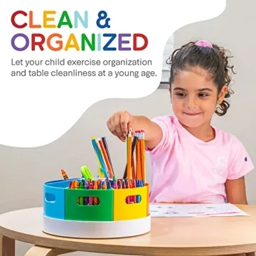 Crayon Organizer Rotating Kids Art Supplies Storage Caddy