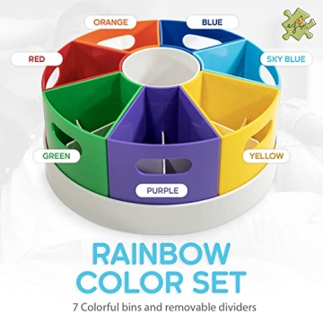 Crayon Organizer Rotating Kids Art Supplies Storage Caddy