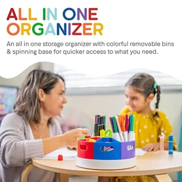 Crayon Organizer Rotating Kids Art Supplies Storage Caddy