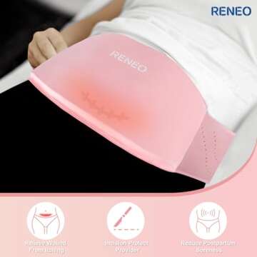 RENEO C Section Ice Pack for Post-Op, C Section Recovery Must Haves, Postpartum Essentials Belly Binder with Hot and Cold Compress Therapy, Protects from Knocks, Pink