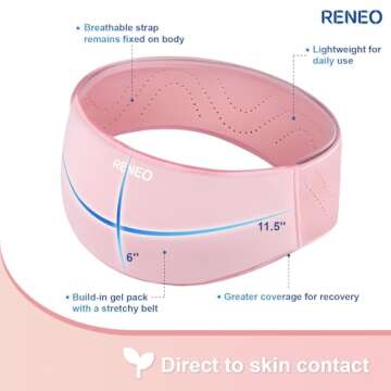 RENEO C Section Ice Pack for Post-Op, C Section Recovery Must Haves, Postpartum Essentials Belly Binder with Hot and Cold Compress Therapy, Protects from Knocks, Pink