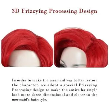 LABEAUTÉ Red Mermaid Wig with Starfish Hair Clips