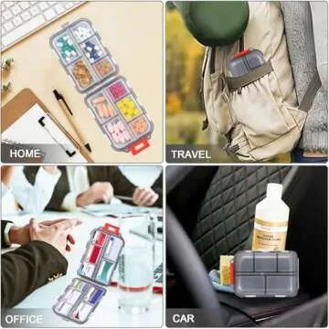 Compact Travel Pill Organizer with 189 Labels