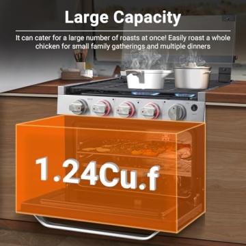 AMZCHEF 17" RV Gas Range Oven - Compact & Efficient