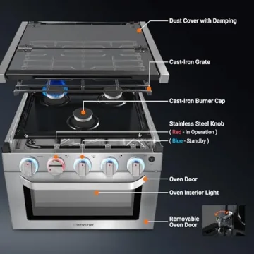 AMZCHEF 17" RV Gas Range Oven - Compact & Efficient