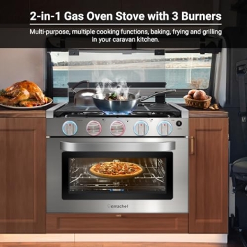 AMZCHEF 17" RV Gas Range Oven - Compact & Efficient