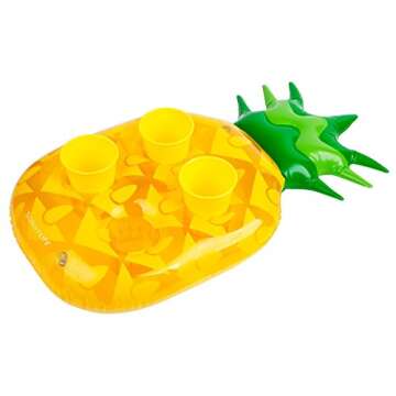 SunnyLife Women's Inflatable Pineapple Drink Holder, Yellow, One Size