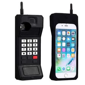 Joyleop Black Retro 3D Classic Shaped Case foriPhone SE 2022/2020/6/6S/7/8 4.7",Cute 3D Cartoon Cover,Kids Girls Soft Silicone Character Phone Cases,Funny Unique for iPhone SE 2022/2020/6/6S/7/8