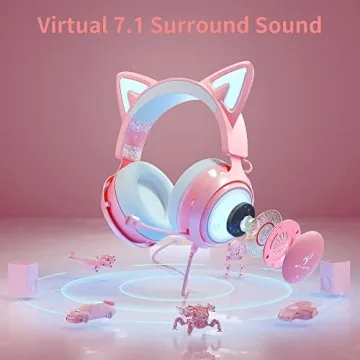 EASARS Cat Ear RGB Headset with 7.1 Surround Sound