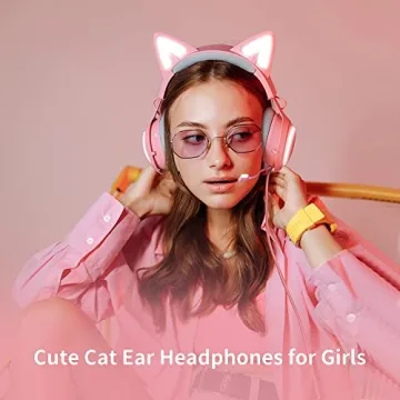 EASARS Cat Ear RGB Headset with 7.1 Surround Sound