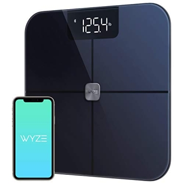 Wyze Smart Scale, Scale for Body Weight, Digital Bathroom Scale for Body Fat, BMI, and Heart Rate, Body Composition Analyzer with App, Batteries Included, Bluetooth, 400 lb, Navy Blue