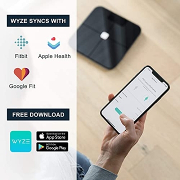 Wyze Smart Scale, Scale for Body Weight, Digital Bathroom Scale for Body Fat, BMI, and Heart Rate, Body Composition Analyzer with App, Batteries Included, Bluetooth, 400 lb, Navy Blue