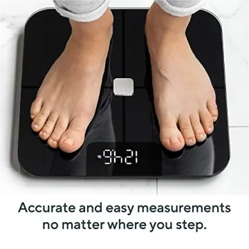 Wyze Smart Scale, Scale for Body Weight, Digital Bathroom Scale for Body Fat, BMI, and Heart Rate, Body Composition Analyzer with App, Batteries Included, Bluetooth, 400 lb, Navy Blue