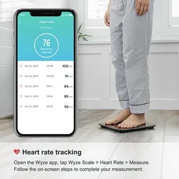 Wyze Smart Scale, Scale for Body Weight, Digital Bathroom Scale for Body Fat, BMI, and Heart Rate, Body Composition Analyzer with App, Batteries Included, Bluetooth, 400 lb, Navy Blue