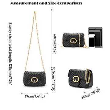 YXBQueen Womens Handbags and Purses Crossbody Bag White Quilted Handbags for Teen Girls