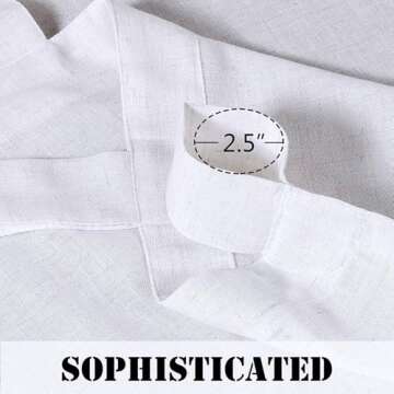 H.VERSAILTEX Linen Curtains 108 inches Long Linen Curtains, Natural Linen Blended Curtains Tab Top Window Treatments Panels Drapes for Living Room Light Filtering Curtains 2 Panels, Bright White