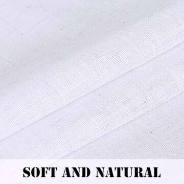 H.VERSAILTEX Linen Curtains 108 inches Long Linen Curtains, Natural Linen Blended Curtains Tab Top Window Treatments Panels Drapes for Living Room Light Filtering Curtains 2 Panels, Bright White
