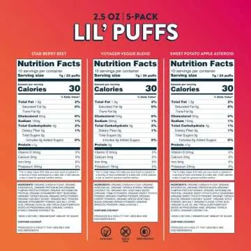 LesserEvil Lil' Puffs Variety Pack - Organic Snacks for Kids