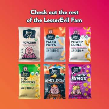 LesserEvil Lil' Puffs Variety Pack, Contains 2 Sweet Potato Apple, 2 Strawberry Beet, and 1 Veggie Blend, Organic Snacks for Kids, Rice-Free, 0g Sugar Per Serving, 2.5 Oz, (Pack of 5)