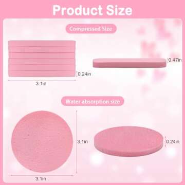 120 Pcs Facial Sponge Compressed, Luxiv Face Cleansing Sponge Estheticians Compressed Makeup Facial ...