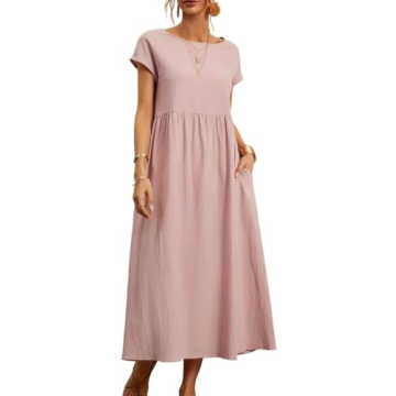 BIRW Pink L Casual Summer Dress for Women 2024