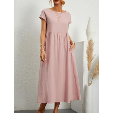 BIRW Pink L Casual Summer Dress for Women 2024