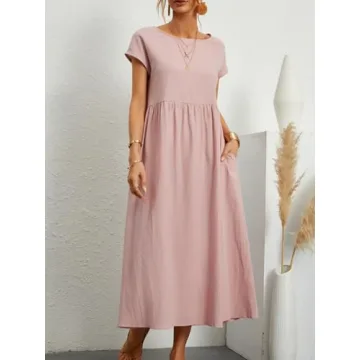 BIRW Pink L Casual Summer Dress for Women 2024