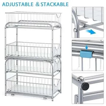MOOACE Stackable Under Sink Organizer with Sliding Drawers