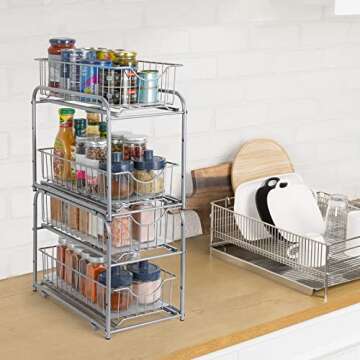 MOOACE Stackable Under Sink Organizer with Sliding Drawers