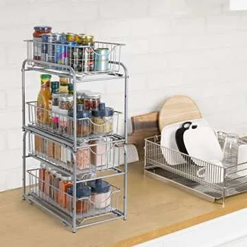 MOOACE Stackable Under Sink Organizer with Sliding Drawers