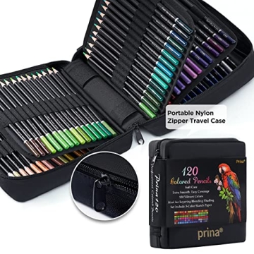 PRINA 120 Colors Colored Pencils Set for Drawing and Coloring